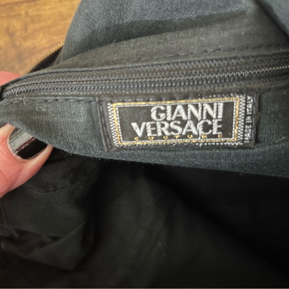 Versace Black Leather Backpack with Gold Medusa Charm. - Picture 11 of 14